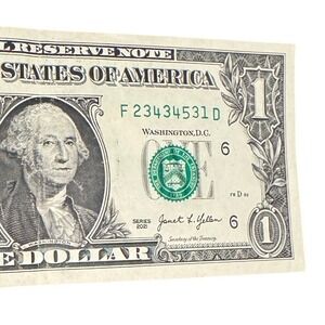 $1 Dollar Bill Fancy Serial Number 2 Mini Ladders F23434531D Gas Pump Unique